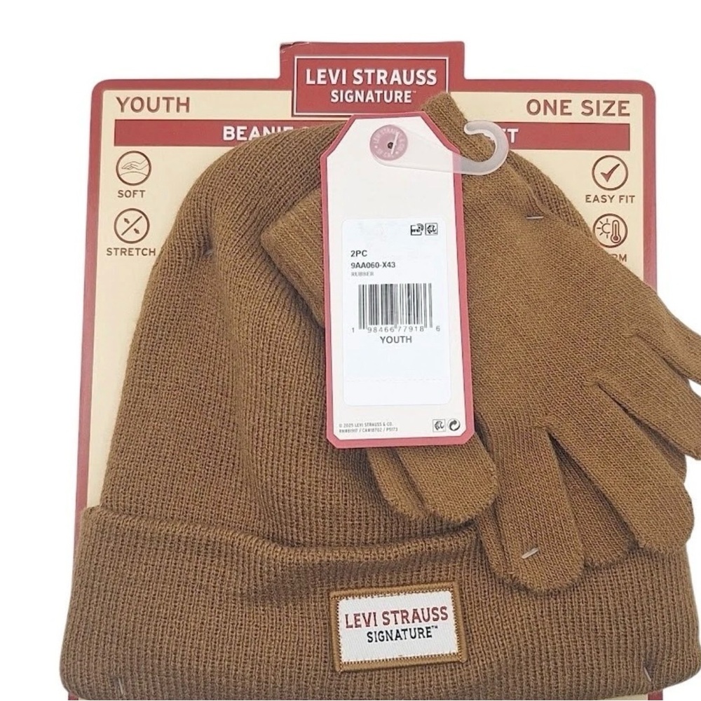 Levi Strauss Signature Youth Beanie & Gloves Set